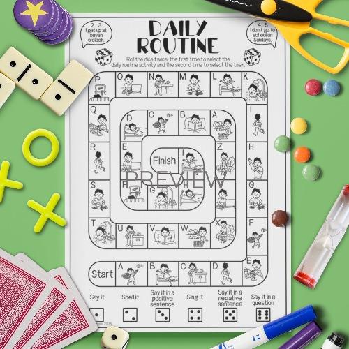 Daily Routine Board Game Gru Languages