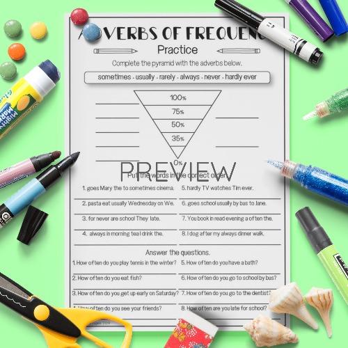 ESL English Adverbs Of Frequency Activity Worksheet