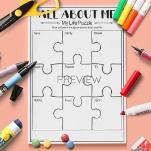 All About Me | Puzzle Activity | ESL Worksheet For Children