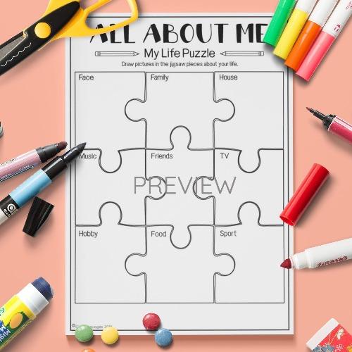 ESL English About Me Life Puzzle Activity Worksheet