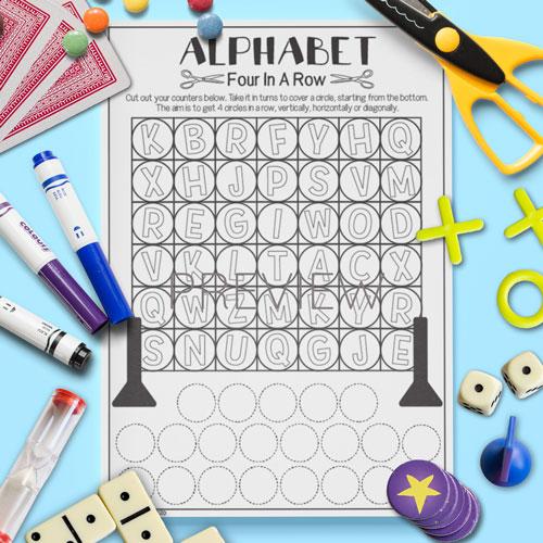 ESL English Alphabet Four In A Row Game Activity Worksheet