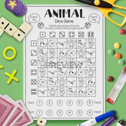 Animals | Dice Speaking Game | Fun ESL Worksheet For Kids