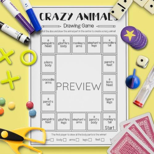 Crazy Wild Animal Drawing Game | Fun ESL Worksheet For Kids