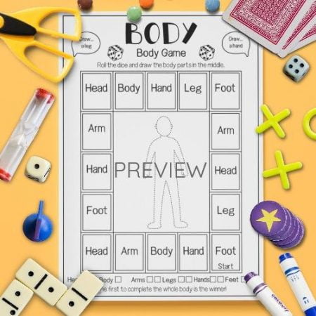 ESL English Body Drawing Game Activity Worksheet