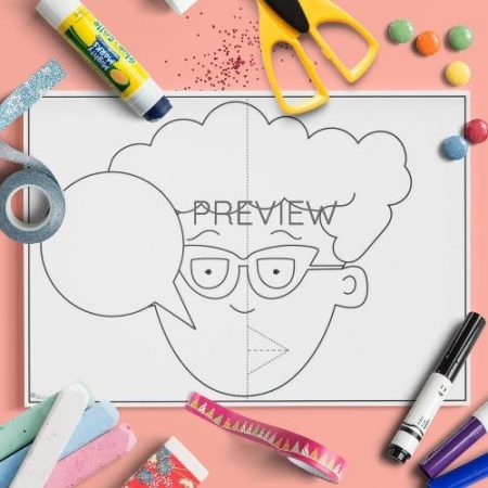 ESL English Family Granny Pop Up Card Craft Activity Worksheet