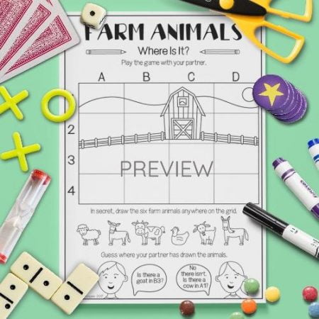ESL English Farm Animals Where Is It Game Activity Worksheet