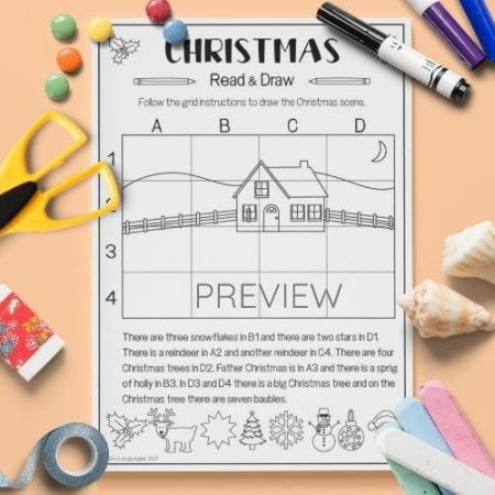 ESL English Christmas Read And Draw Activity Worksheet