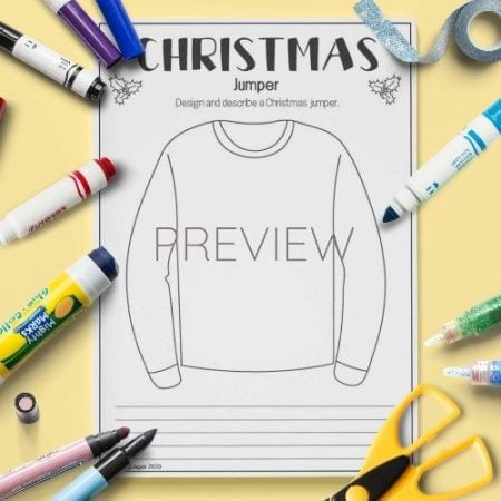 ESL English Christmas Jumper Draw And Describe Activity Worksheet