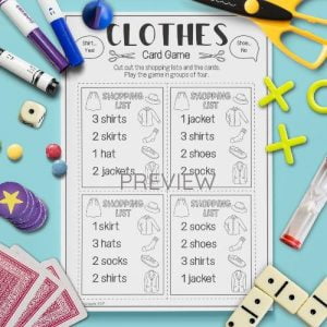 Clothes | Shopping List Game | Fun ESL Worksheet For Kids