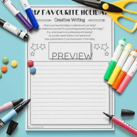 ESL English My Favourite Holiday Writing Activity Worksheet
