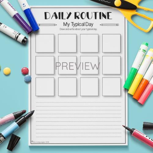 ESL English Daily Routine My Typical Day Activity Worksheet
