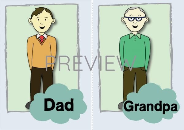 ESL English Dad Grandpa Flashcard