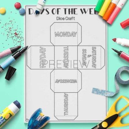 ESL English Days Of The Week Dice Craft Activity Worksheet