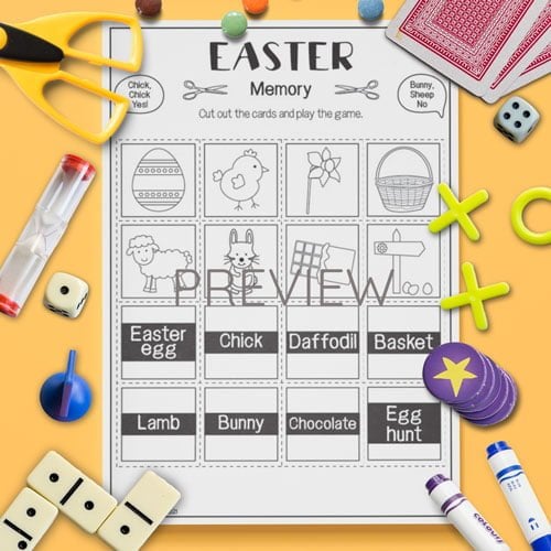 ESL English Easter Memory Game Activity Worksheet