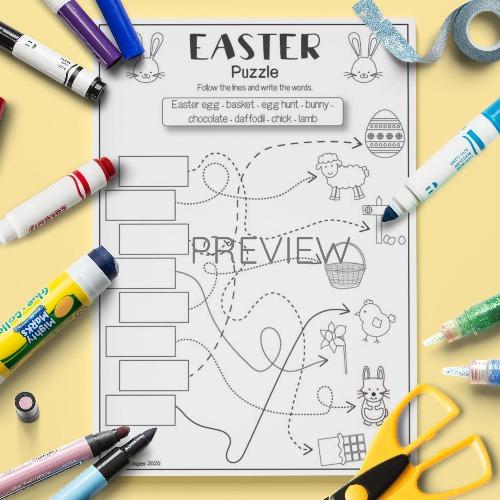 ESL English Easter Puzzle Activity Worksheet