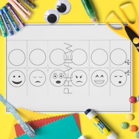ESL English Emotions Finger Puppets Craft Activity Worksheet