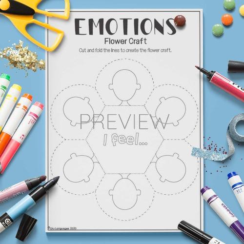 ESL English Emotions Flower Craft Activity Worksheet