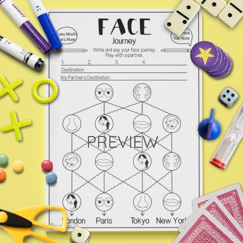ESL English Face Pronunciation Journey Game Activity Worksheet