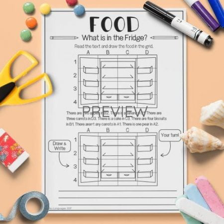 ESL English Food In The Fridge Activity Worksheet