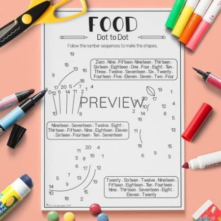 ESL English Food Dot To Dot Activity Worksheet