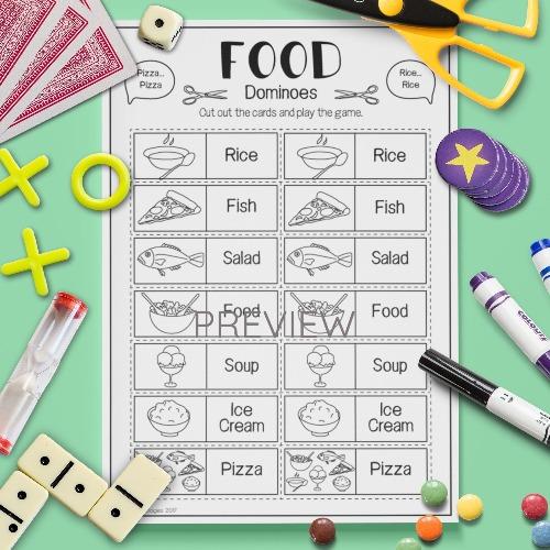 Food | Dominoes Card Game | Fun ESL Worksheet For Children