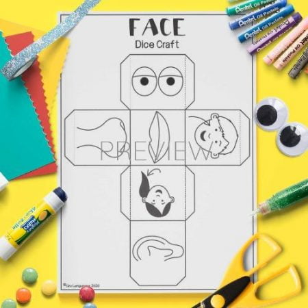 ESL English Face Dice Craft Activity Worksheet
