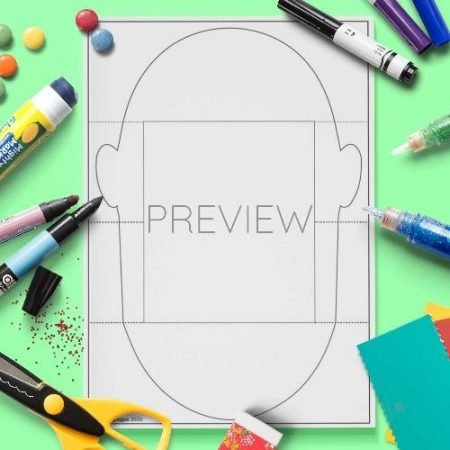 ESL English Face Pull Down Craft Activity Worksheet