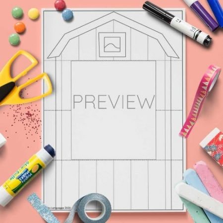 ESL English Farmhouse Pull Down Craft Activity Worksheet