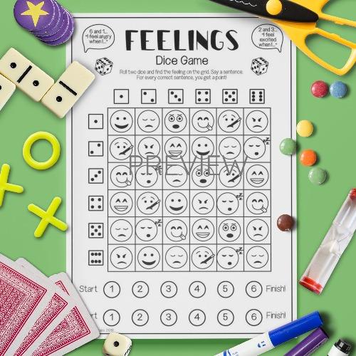 Feelings | Dice Speaking Game | Fun ESL Worksheet For Kids