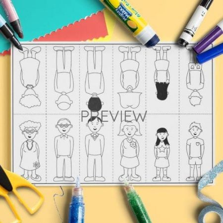 ESL English Family Finger Puppets Craft Activity Worksheet