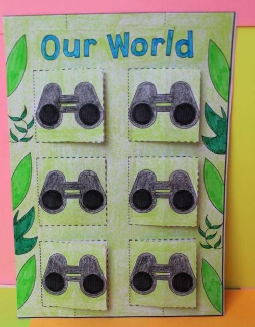 Our World Through The Binoculars Craft ESL Worksheet
