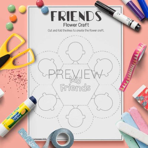 ESL English Friends Flower Craft Activity Worksheet