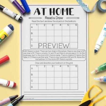 ESL English Home Read And Draw Activity Worksheet