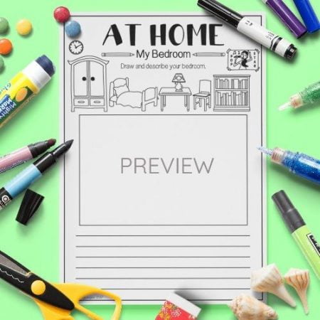 ESL English My Bedroom Draw And Write Activity Worksheet
