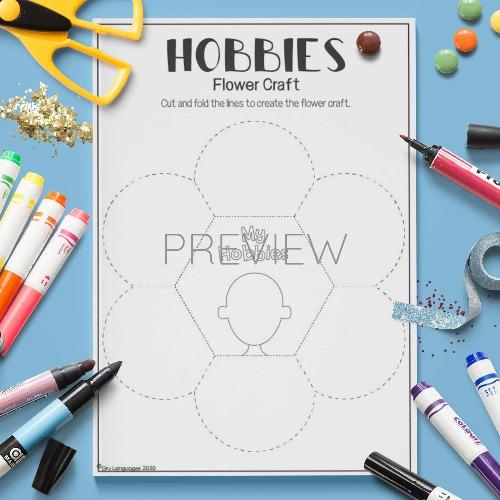 ESL English Hobbies Flower Craft Activity Worksheet