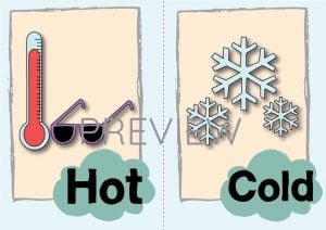 Hot and Cold Flashcard | Gru Languages