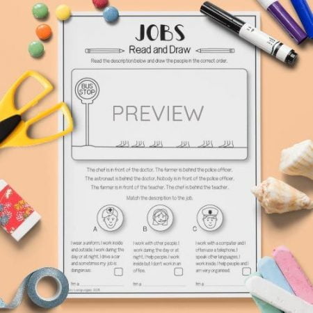 ESL English Jobs Read And Draw Activity Worksheet