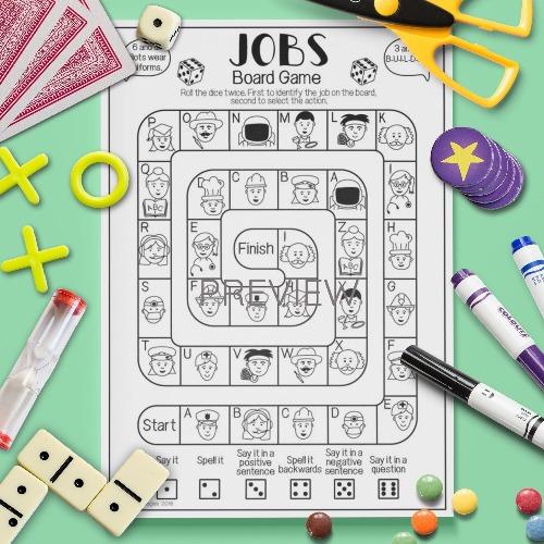 ESL English Jobs Board Game Activity Worksheet