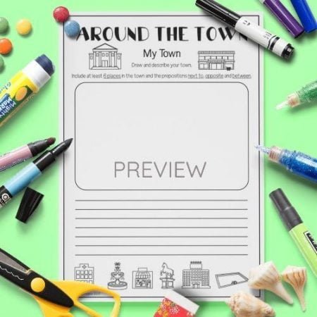 ESL English Town Draw And Write Activity Worksheet
