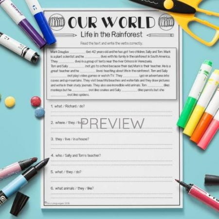 ESL English Our World Life In The Rainforest Activity Worksheet