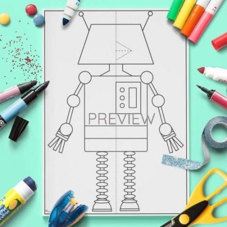 ESL English Pop Up Robot Craft Activity Worksheet