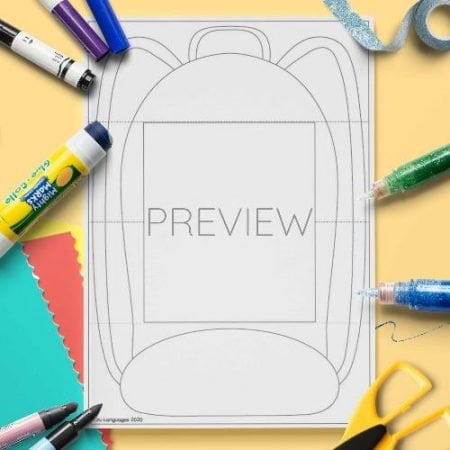 ESL English School Bag Craft Activity Worksheet