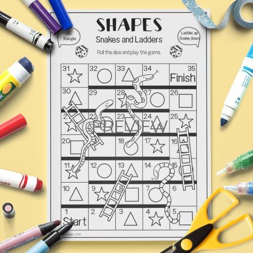 ESL English Shapes Snakes And Ladders Game Activity Worksheet