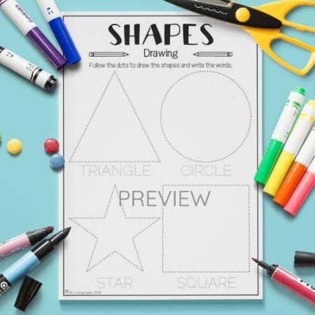 ESL English Shapes Drawing Activity Worksheet