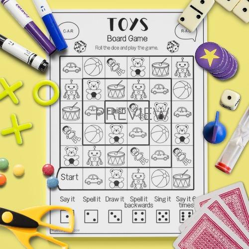 ESL English Toys Board Game Activity Worksheet