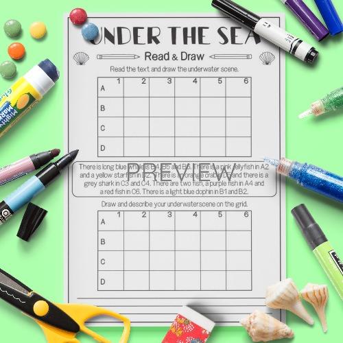 ESL English Under The Sea Read And Draw Activity Worksheet