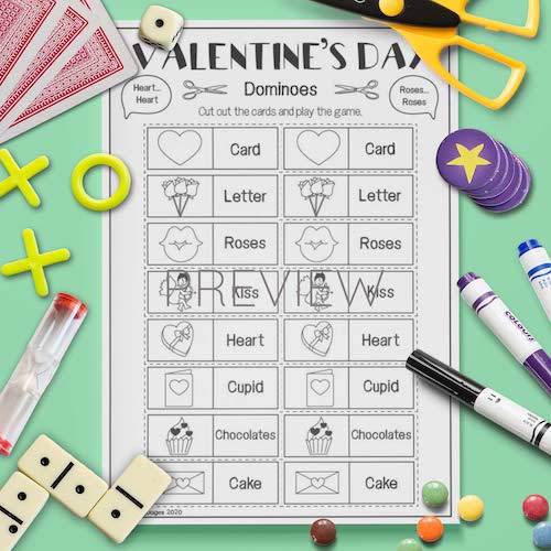 Daily Routine Dominoes Game With Words 