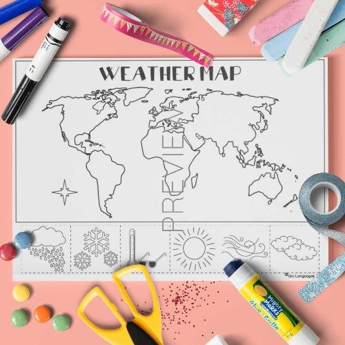 ESL English Weather Map Activity Worksheet