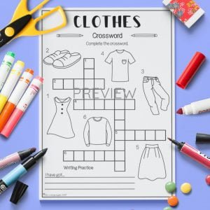 Clothes | Crossword | Fun ESL Activity For Children