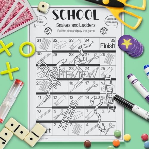 ESL English School Snakes And Ladders Activity Worksheet